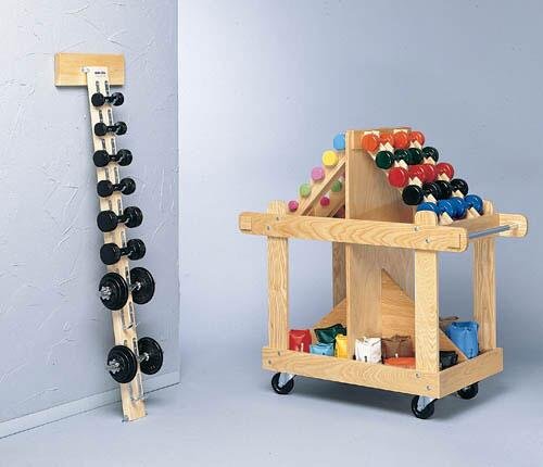 Wall Mounted Wood Dumbell Rack