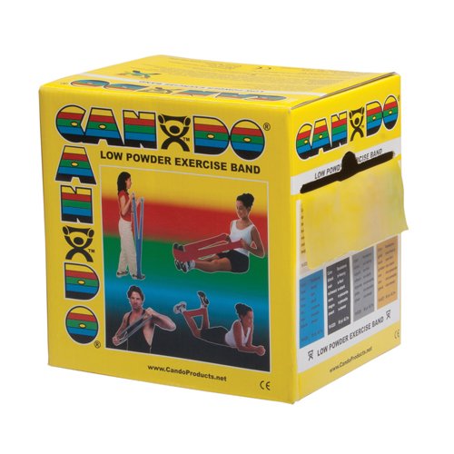 Cando Exercise Band Yellow X-Light 50-Yard Dispenser Box - Best Medical Supplies Online