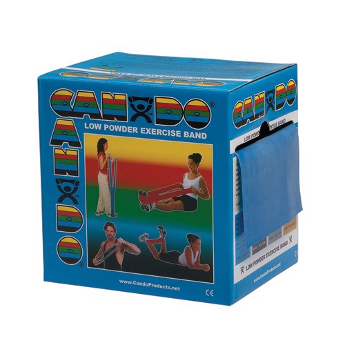 Cando Exercise Band Blue Heavy 50-Yard Dispenser Box - Best Medical Supplies Online