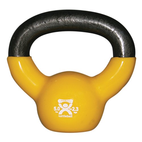 Kettlebell Vinyl Coated Weight Yellow 5lb 8 Diameter - Best Medical Supplies Online