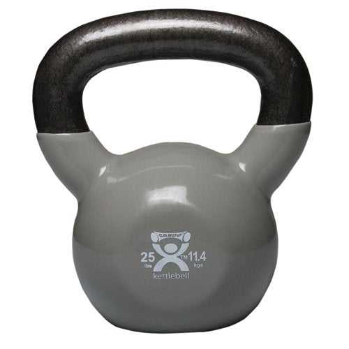 Kettlebell Vinyl Coated Weight Silver 25lb 11 Diameter - Best Medical Supplies Online