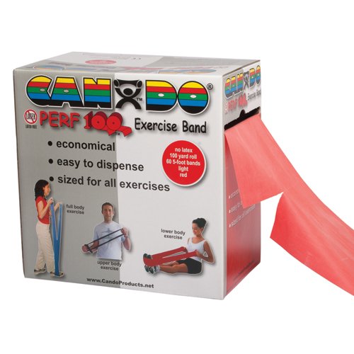 Cando No Latex Exercise Band Red Light 100yd Disp Box - Best Medical Supplies Online