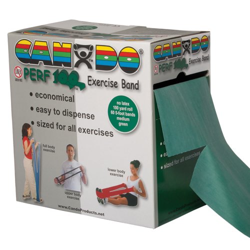 Cando No Latex Exercise Band Green Medium 100yd Dspnser Box - Best Medical Supplies Online