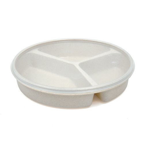 Scoop Dish Partitioned w/Lid Sandstone - Best Medical Supplies Online