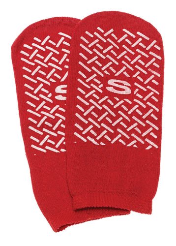 Slipper Socks; Small Red Pair Child Size 4-6 - Best Medical Supplies Online