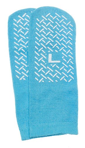 Slipper Socks; Large Sky Blue Pair Men's 7-9 Wms 8-10 - Best Medical Supplies Online