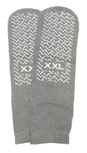 Slipper Socks; XXL Grey Pair Men's 12-13 - Best Medical Supplies Online