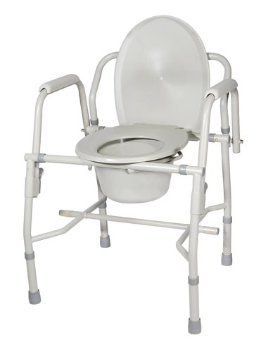 Drop Arm Commode Deluxe-KD Steel - Best Medical Supplies Online