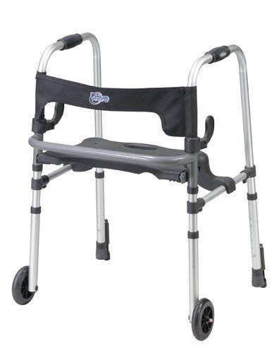 Clever-Lite Walker w/Seat & Push-Down Brakes - Best Medical Supplies Online