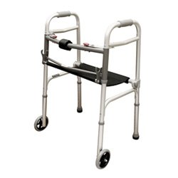 Walker w/Seat Adult 2-Button & 5 Wheels Roscoe