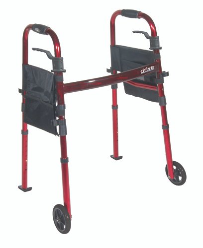 Deluxe Folding Travel Walker Red - Best Medical Supplies Online