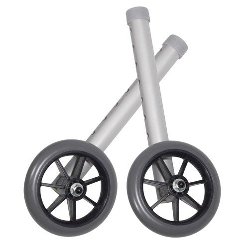 Walker Wheels 5 Fixed With Rear Glide Caps (pair) - Best Medical Supplies Online