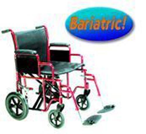 Transport Wheelchair Bariatric 22 Wide Blue - Best Medical Supplies Online