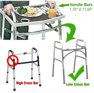 Walker Tray w/ Grip Mat Gray - Gray - Best Medical Supplies Online