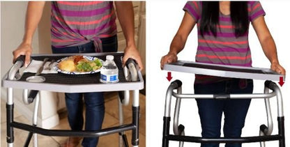 Walker Tray w/ Grip Mat Gray - Gray - Best Medical Supplies Online