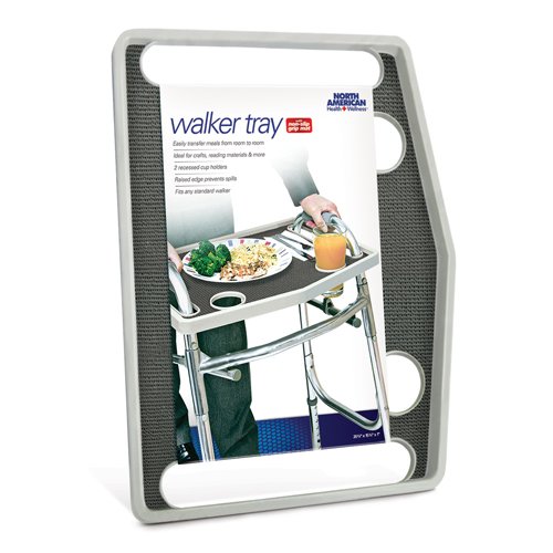 Walker Tray w/ Grip Mat Gray - Gray - Best Medical Supplies Online