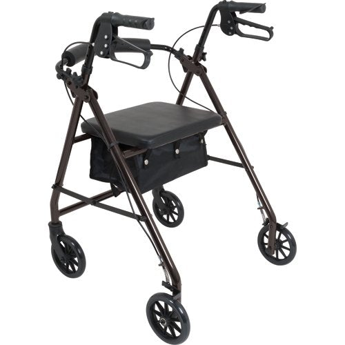 Aluminum Rollator w/Loop Brake Black 4-Wheel - Best Medical Supplies Online