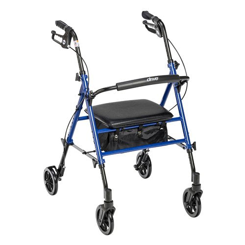 Rollator Aluminum w/Adj. Seat Height Blue - Best Medical Supplies Online