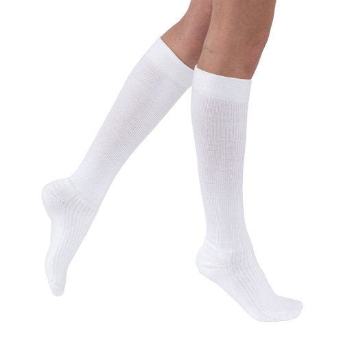 Jobst Activewear 30-40 Knee-Hi Socks White XL Full Calf - Best Medical Supplies Online