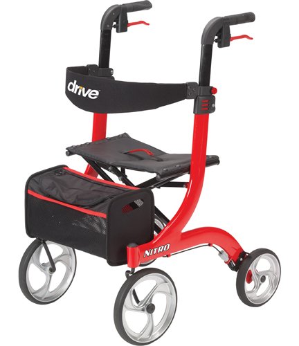 Nitro Rollator Red with 10 Casters - Best Medical Supplies Online