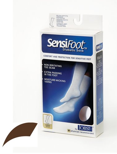 Sensifoot Diabetic Socks Over the Calf Brown Medium - Best Medical Supplies Online