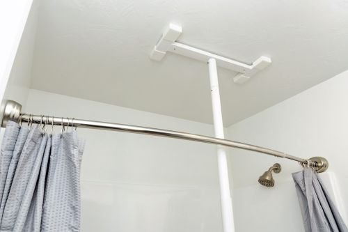 Bathtub Security Pole & Curve Grab Bar White