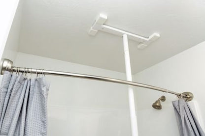 Bathtub Security Pole & Curve Grab Bar White