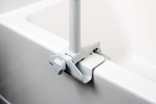 Bathtub Security Pole & Curve Grab Bar White