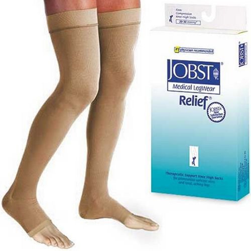 Jobst Relief 20-30 Thigh-Hi Dot OT Beige Med Silicone Band - Best Medical Supplies Online