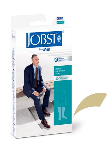 Jobst for Men 20-30 Knee-Hi Khaki Small - Best Medical Supplies Online