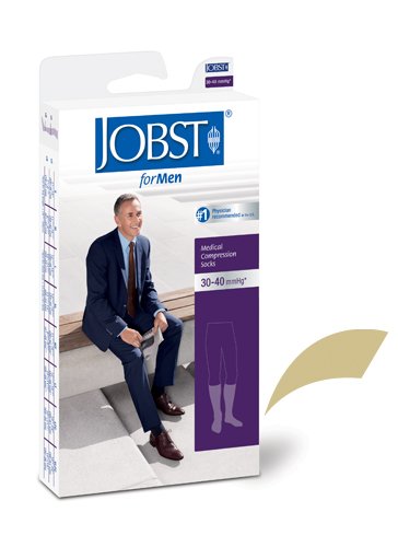 Jobst for Men 30-40 Knee-Hi Khaki Small - Best Medical Supplies Online