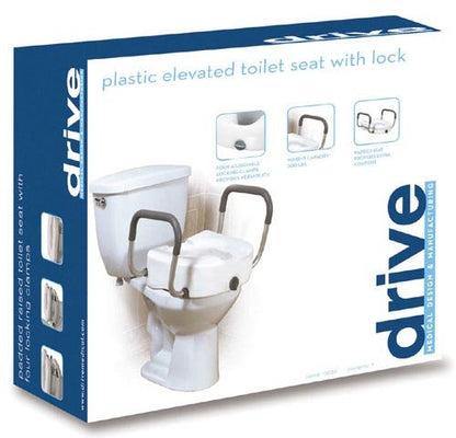 Raised Toilet Seat With Lock & Alum Det Arms Elongated - Best Medical Supplies Online