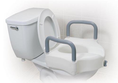 Raised Toilet Seat w/ Lock & Padded Removable Arms Retail