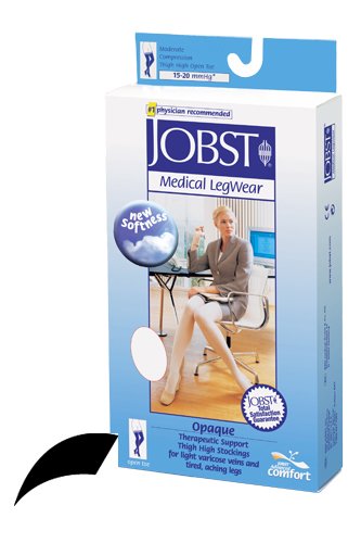 Jobst Opaque Thigh-Hi 15-20 Black Large Open Toe - Best Medical Supplies Online