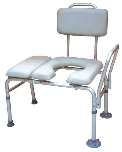 Transfer Bench & Commode Combination w/Padded Seat - Best Medical Supplies Online