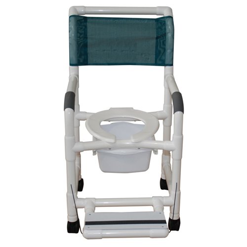 Shower Chair PVC Deluxe w/Folding Footrest & Sq. Pail - Best Medical Supplies Online