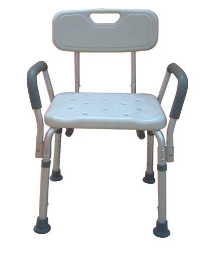 Bath Bench Adj Ht. w/Back-KD w/Remov Padded Arms (Drive) - Best Medical Supplies Online