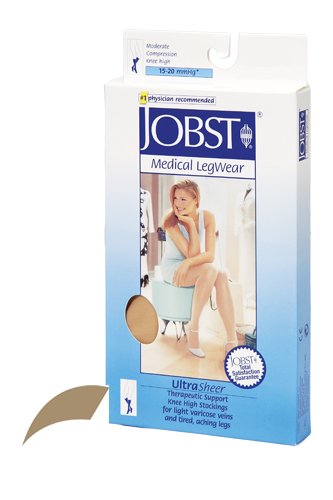 Jobst Ultrasheer 15-20mmHg Knee Hi Large (pr) Honey - Best Medical Supplies Online