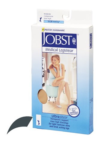 Jobst Ultrasheer 15-20mmHg Knee Hi Large (pr) Antracite - Best Medical Supplies Online