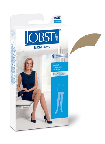 Jobst Ultrasheer 15-20mmHG Thigh Hi Medium (pr) Honey - Best Medical Supplies Online