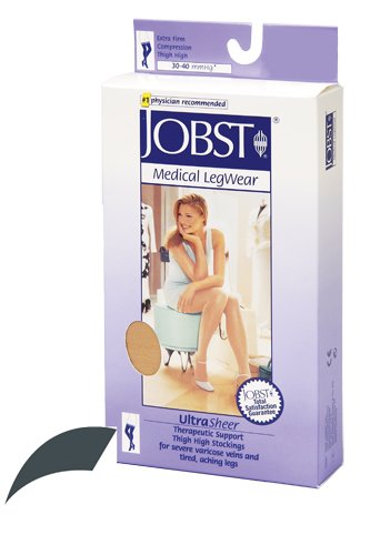 Jobst Ultrasheer 30-40mmHG Thigh Hi Small (pr) Antracite - Best Medical Supplies Online