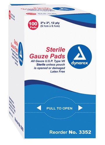 Gauze Sponges Ster-1's 3 x3 12ply Bx/100