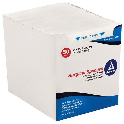 Gauze Sponges Sterile- 2's 4 X 4 -12ply (25-2's per tray)