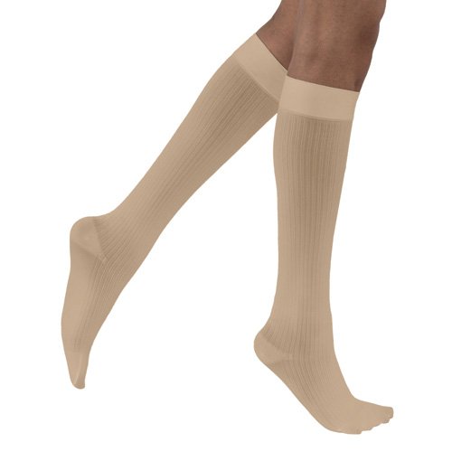 Jobst soSoft Socks KneeHigh 15-20 mmHg Sand Medium 1/pair - Best Medical Supplies Online