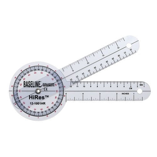 Baseline HiRes Goniometer 8 Plastic 360 Degree - Best Medical Supplies Online