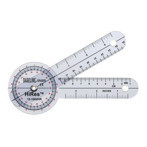 Baseline HiRes Goniometer 6 Plastic 360 Degree - Best Medical Supplies Online