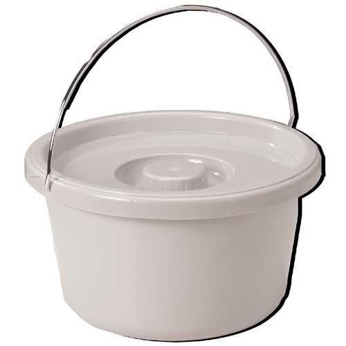 Commode Pail With Lid 7.5 Quart Gray - Best Medical Supplies Online