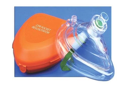 CPR Pocket Mask W/Hard Case & One-Way Valve & O2 Inlet