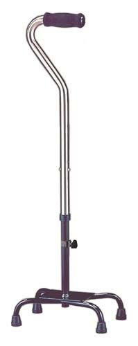 Quad Cane Heavy Duty Chrome Large Base 500# Capacity - Best Medical Supplies Online