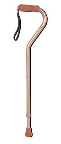 Deluxe Adjustable Cane Offset W/Wrist Strap-Bronze - Best Medical Supplies Online